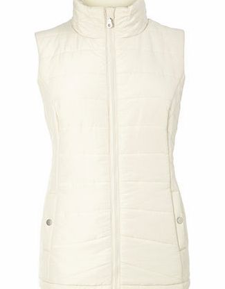 Womens Pale stone Quilted Gilet, pale stone