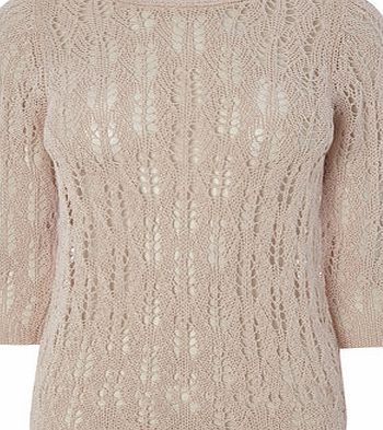 Bhs Womens Peach Open Stitch Jumper, peach 588237313