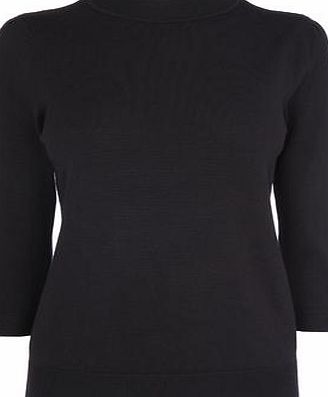 Bhs Womens Petite Black Mock Neck Jumper, black