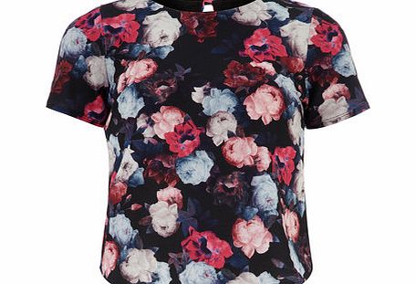 Bhs Womens Petite Floral Jersey Crepe Tee, multi