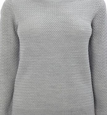 Bhs Womens Petite Grey Mix Stitch Jumper, grey