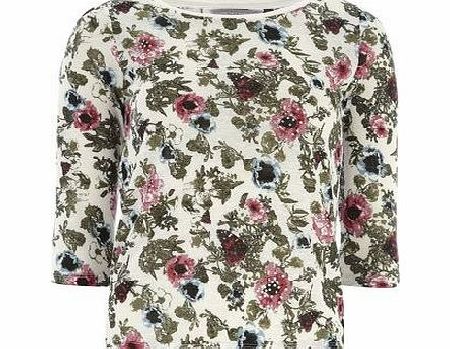 Bhs Womens Petite Ivory Gem Jersey Knit Top, white