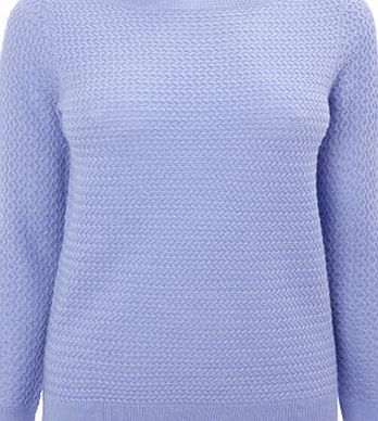 Bhs Womens Petite Lilac Mix Stitch Jumper, blue