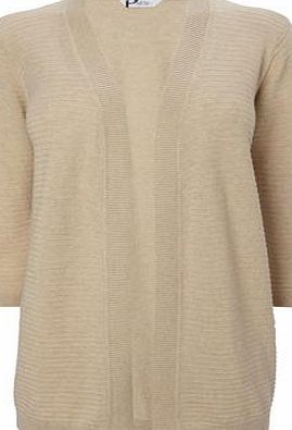 Bhs Womens Petite Stone Ottoman Cardigan, stone