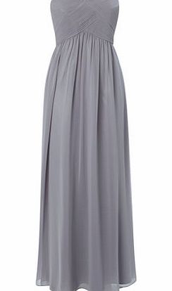 Bhs Womens Pewter Darcy Long Bridesmaid Dress,