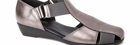 Bhs Womens Pewter TLC Wide Fit Fisherman Sandals,
