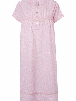 Bhs Womens Pink Elsie Traditional Floral Nightdress,