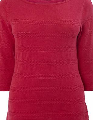 Bhs Womens Pink Self Stripe Detail Jumper, pink