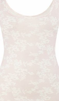 Bhs Womens Pink Spaced Floral Scoop Vest, pink