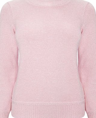Bhs Womens Pink Twist Cotton Rich Crew Jumper, pink