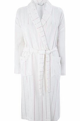 Bhs Womens Pink/White Satin Towelling Robe,