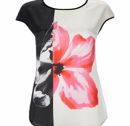 Bhs Womens Pink Woven Front Flower Top, fuchsia