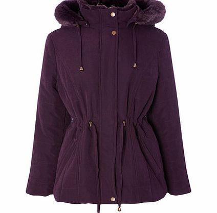 Bhs Womens Plum Petite Microfibre Coat, plum 413060964