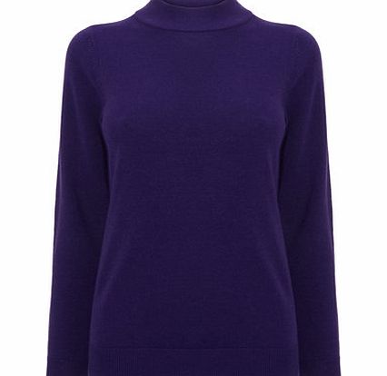 Bhs Womens Purple Supersoft Turtle Neck Jumper,