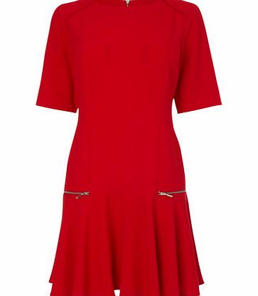 Bhs Womens Red Drop Waist Tunic, red 356303874