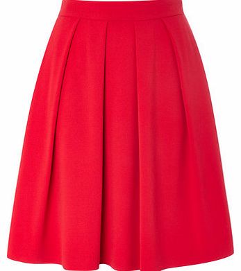 Womens Red Zip Back Pleated Skirt, red 356113874