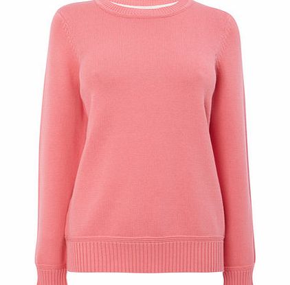 Womens Rose Cotton Rich Crew Jumper, rose