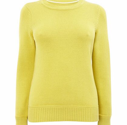 Bhs Womens Soft Lime Cotton Rich Crew Jumper, soft