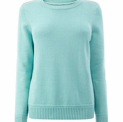 Bhs Womens Spearmint Cotton Rich Crew Jumper,