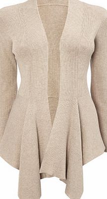 Bhs Womens Stone Marl Waterfall Cardigan, stone marl