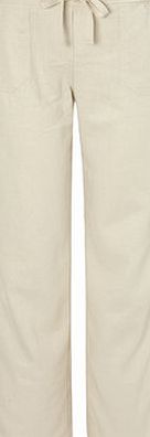 Bhs Womens Stone Petite Linen Blend Trouser, stone