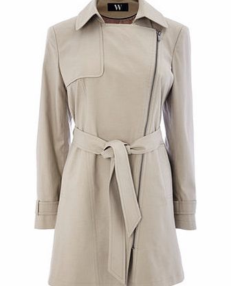 Bhs Womens Stone Zip Belted Mac, stone 8317102730