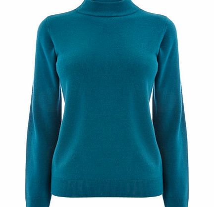 Bhs Womens Teal Supersoft Turtle Neck Jumper, teal