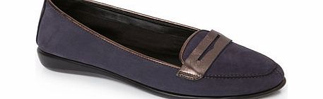Bhs Womens TLC Navy Contrast Tab Loafer, navy