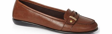 Bhs Womens TLC Tan Wide Fit Metal Trim Moccasin, tan