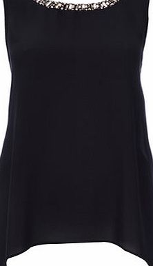 Bhs Womens Wallis Black Trim Longline Shell Top,