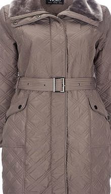 Bhs Womens Wallis Mocha Diamond Quilted Jacket,