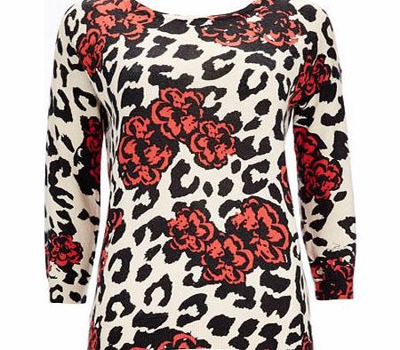 Bhs Womens Wallis Stone Animal Print And Rose