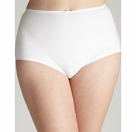 Bhs Womens White Cotton Full Brief, white 4839030306