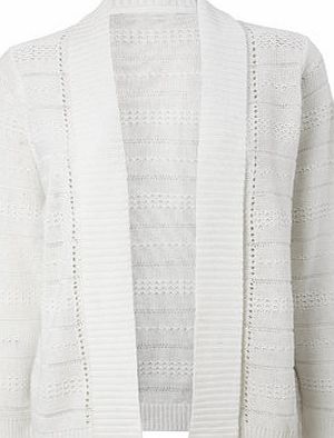 Bhs Womens White Knit Shawl Collar Cardigan, white