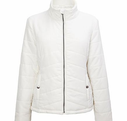 Womens White Short Puffer Jacket, white 9852981092