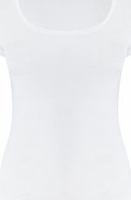Bhs Womens White Short Sleeve Scoop Neck Top, white