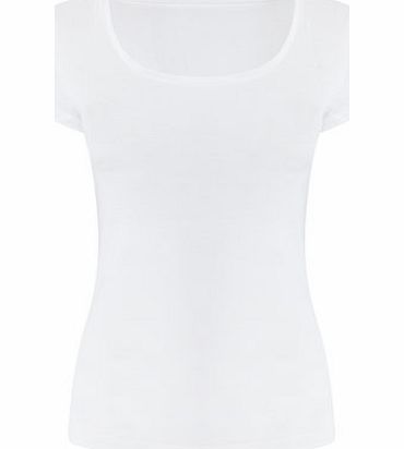 Bhs Womens White Short Sleeve Scoop Neck, white