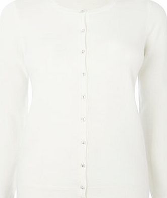 Bhs Womens White Supersoft Crew Cardigan, white
