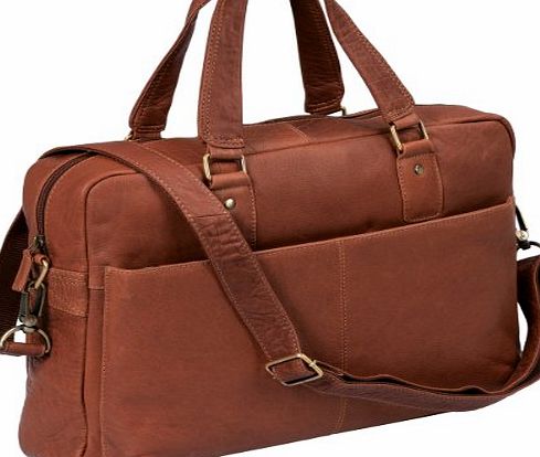 Bianci Stanford - Laptop Bag by CB, Genuine Leather, cognac - LEAS Classic Bags