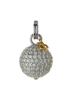 Silver and Cubic Zirconia Ball Charm