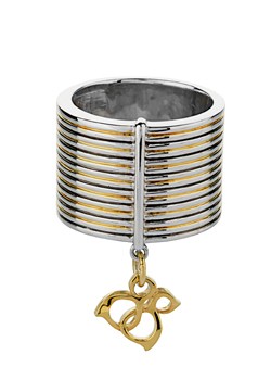 Silver and Yellow Stripe Ring LB297/65