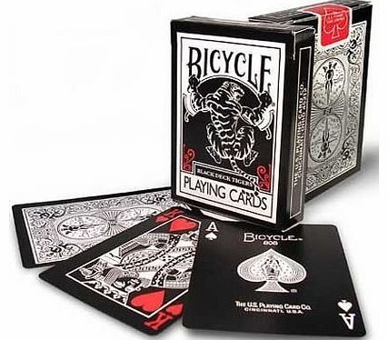 Bicycle Black Tiger Deck Playing Cards by Ellusionist - Red Pip