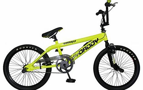 Rooster Big Daddy Kids Bmx Bike 20`` Wheels 11`` Frame Gyro Stunt Pegs Yellow RS23