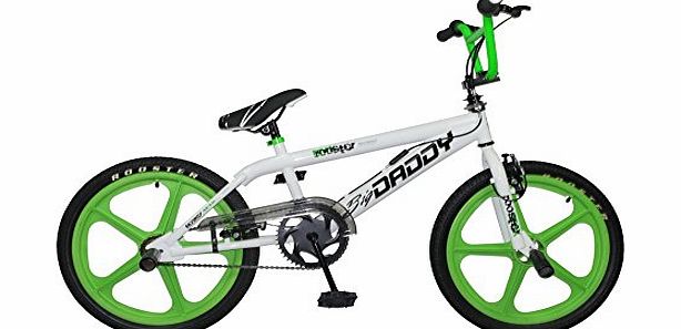 Rooster Big Daddy Mag 2014 Boys BMX Bike 20`` Alloy 18T Freewheel White Green