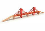 Wooden Train Railway System - Double Suspension Bridge (Compatible with leading wooden rail systems) - Wooden Toy