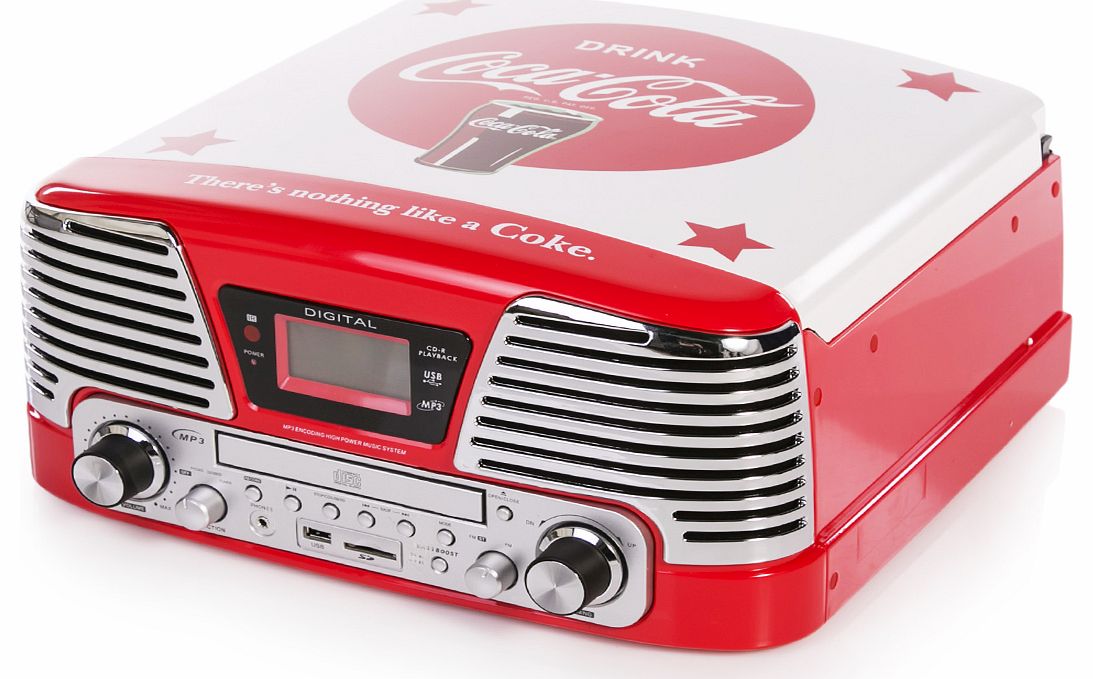 BigBen Classic Coca-Cola Vinyl CD MP3 USB SD Radio