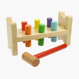 Colourful Wooden Hammer Bench - Baby Bigjigs