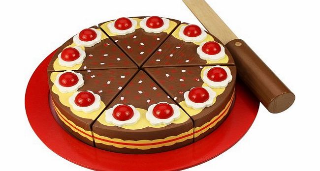 Bigjigs Toys BJ375 Wooden Play Food Chocolate Party Cake