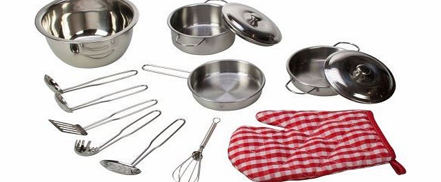 Bigjigs Toys BJ606 Stainless Steel Kitchenware Set