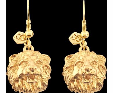 Biller Skinner Gold Plated Lion Drop Earrings